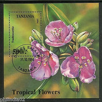 Tanzania 1995 Tropical Flowers Tradescatia Sc 1310 M/s Cancelled ++ 12692