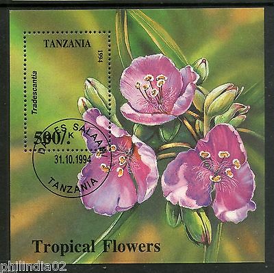Tanzania 1995 Tropical Flowers Tradescatia Sc 1310 M/s Cancelled ++ 12692