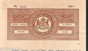 India Fiscal Charkhari State 8As Coat of Arms Stamp Paper Type10 KM 106 # 10346B