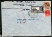 India 1938 KG VI Transport Multi Stamped Cover Bombay to United States # 1452-21