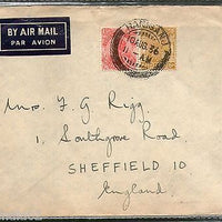 India 1936 KG V Multi Franked Cover Raniganj to England # 1452-19