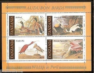 Tanzania 1986 Audubon Bird Painting Sc 309a M/s MNH # 12821