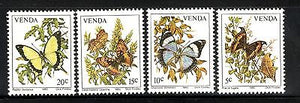 Venda 1980 Butterflies Moth Insects Fauna Flowers Wildlife Sc 36-39 MNH # 3523