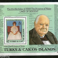 Turks & Caicos Islands 1982 Princess Diana & Winston Churchil Sc 534 MNH # 5650