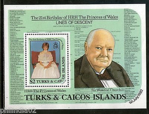 Turks & Caicos Islands 1982 Princess Diana & Winston Churchil Sc 534 MNH # 5650