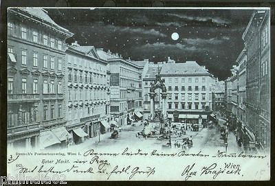 Austria 1901 Koher Markt Wien Vienna Vintage Picture Post Card to France # PC4