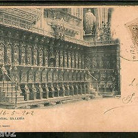 Spain 1902 Leon Cathedral Seating Architecture Used View Post Card # 1454-34