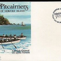 Norfolk Is. Cornish Quintal Off Shore Whaler Postal Stationery Env. FD Cancelled