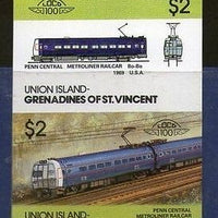 St. Vincent Gr. Union 1986 Metro Linner Railcar USA Locomotive Sc 54 Imperf MNH
