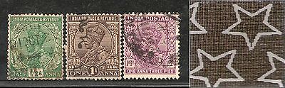 India 3 Diff KG V ½A 1A & 1A3p ERROR WMK - Multi Star Inverted Used as Scan 2087