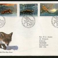 Great Britain 1992 Animals in Wintertime Fox Brown Hare Welsh Wildlife FDC #F117