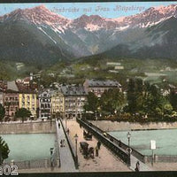 Austria 1907 Innsbruck Mountain River Bridge View Picture Post Card # 208