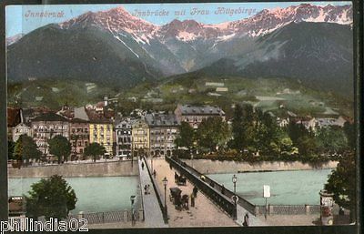 Austria 1907 Innsbruck Mountain River Bridge View Picture Post Card # 208