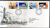 Great Britain 1985 Safety at Sea Lighthouse Satelite Lifeboat Yatch 4v FDC #F124