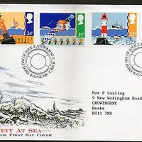 Great Britain 1985 Safety at Sea Lighthouse Satelite Lifeboat Yatch 4v FDC #F124
