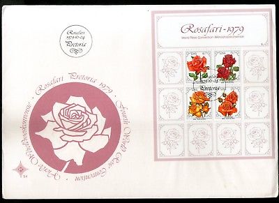 South Africa 1979 World Rose Convention Flowers Flora Sc 528a M/s FDC # 15225