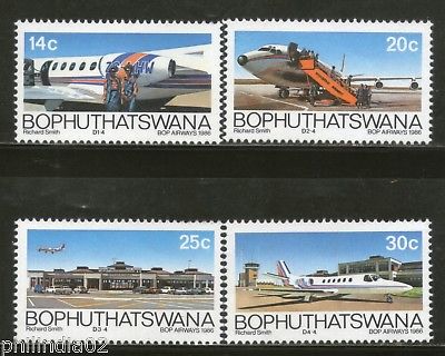 Bophuthatswana 1986 Airways Aircraft Aviation Flag Transport Sc 184-7 MNH # 1763