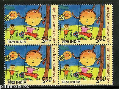 India 2013 Children’s Day Art Painting Drawing BLK/4 MNH