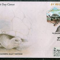 India 2008 Aldabra Giant Tortoise Reptiles Phila-2367a Commercial Used FDC - 02