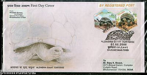 India 2008 Aldabra Giant Tortoise Reptiles Phila-2367a Commercial Used FDC - 02