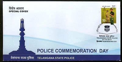 India 2017 Telangana Police Commoration Day Special Cover # 18043
