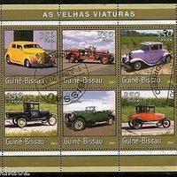 Guinea Bissau 2001 Motor Cars Automobile Transport M/s Sheetlet Cancelled # 7591