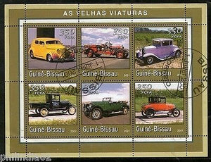 Guinea Bissau 2001 Motor Cars Automobile Transport M/s Sheetlet Cancelled # 7591