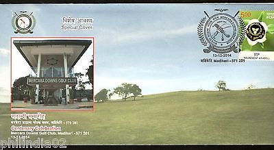 India 2014 Mercara Downs Golf Club Medikeri Centenary Sport Special Cover 18504B