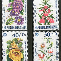 Indonesia 1965 Flowers Tree Plant Flora Sc B191-94 MNH # 3227