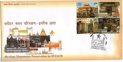 India 2009 Heritage Monuments Preservation by INTACH Phila- 2446 Se-tenant FDC