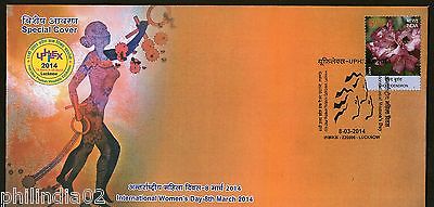 India 2014 International Women's Day Flower UPHILEX Special Cover & Broacher # 18137