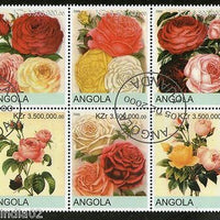 Angola 2000 Roses Flower Tree Plant Orchid Flora Setenant BLK/6 Cancelled #13499