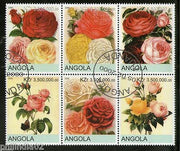 Angola 2000 Roses Flower Tree Plant Orchid Flora Setenant BLK/6 Cancelled #13499