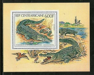 Central African Republic 1982 Wildlife Animals Crocodiles M/s Sc C265 MNH # 5149