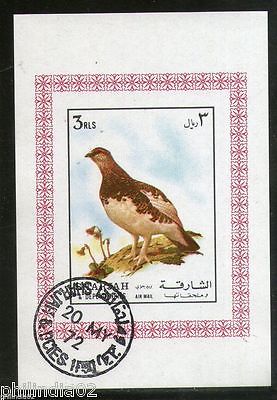 Sharjah - UAE 1972  Bird Animals Fauna M/s Cancelled # 3961