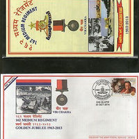 India 2014 Medium Regiment Medal Tank Military Coat of Arms APO Cover #7241B