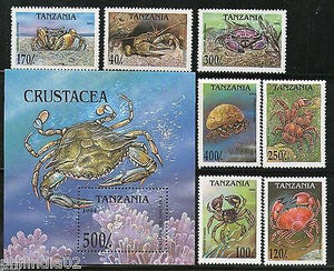 Tanzania 1994 Crabs Insect Amphibians Animal Fauna Sc 1295-1302 7v+ M/s MNH # 6218