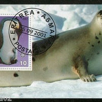 Eritrea 2001 Penguins Seal Marine Life & Mammals Animals M/s Cancelled # 3978