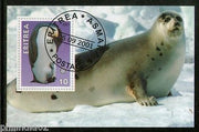 Eritrea 2001 Penguins Seal Marine Life & Mammals Animals M/s Cancelled # 3978