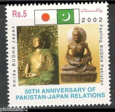 Pakistan 2002  Pak - Japan Diplomatic Relations Budhha Flags Sc 987 MNH # 4185