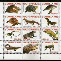 Suriname 2007 Crocodile Tortoise Lizard Reptiles Sc 1353 Setenant 12v MNH # 7872