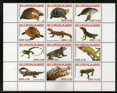 Suriname 2007 Crocodile Tortoise Lizard Reptiles Sc 1353 Setenant 12v MNH # 7872