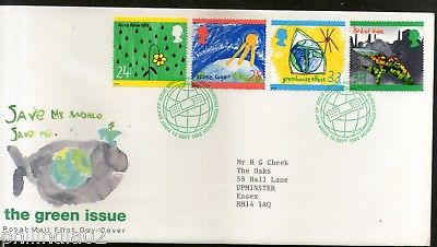 Great Britain 1992 Children’s Drawings Protect the Environment 4v FDC # F64