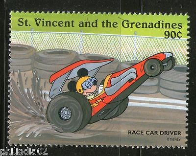 St. Vincent 1996 Sport Car Race Driver Mickey Mose Automobile DisneySc 2251i MNH # 3223