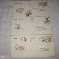 Czechoslovakia 1986 Toys UNICEF Child Survival set of 3 FDCs to India # 18500