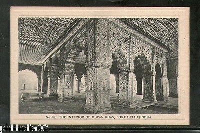 India Delhi Fort Tourism Diwan Khas Interior View / Picture Post Card # PC112
