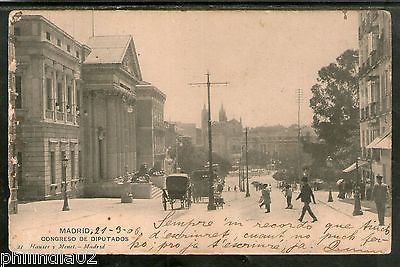 Spain 1906 Congress of Deputies, Madrid Architecture Used View Post Card # 98