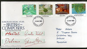 Great Britain 1986 British Music Composers Handel Holst Elgar Delius FDC # 6811