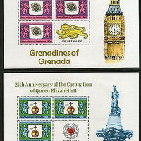 Grenada Grenadines 1978 25th Anniv. of QE II Coronation set of 3 sheetlets #7935