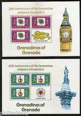 Grenada Grenadines 1978 25th Anniv. of QE II Coronation set of 3 sheetlets #7935
